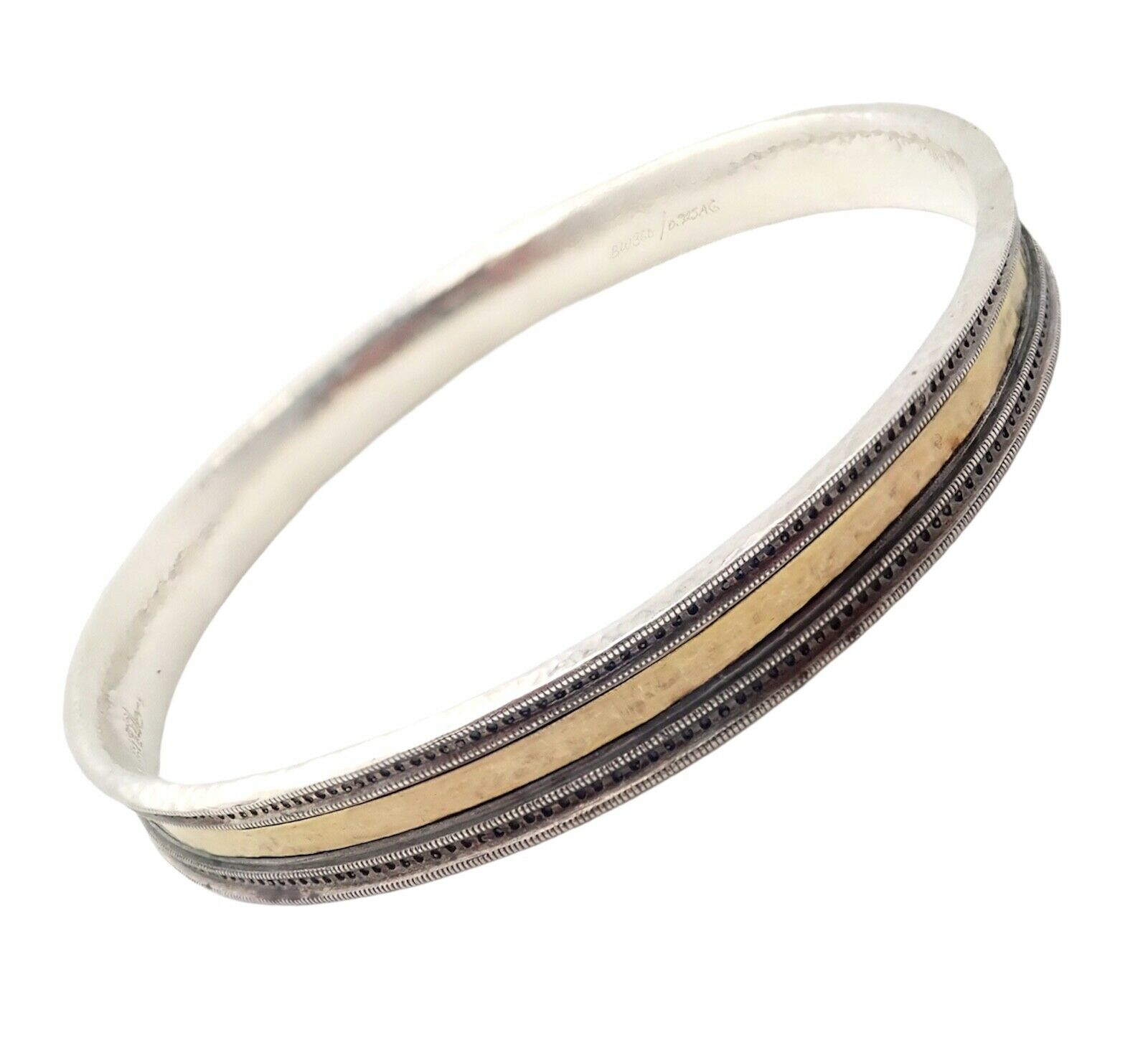 Authentic! Gurhan 24k Yellow Gold Sterling Silver Bangle Bracelet