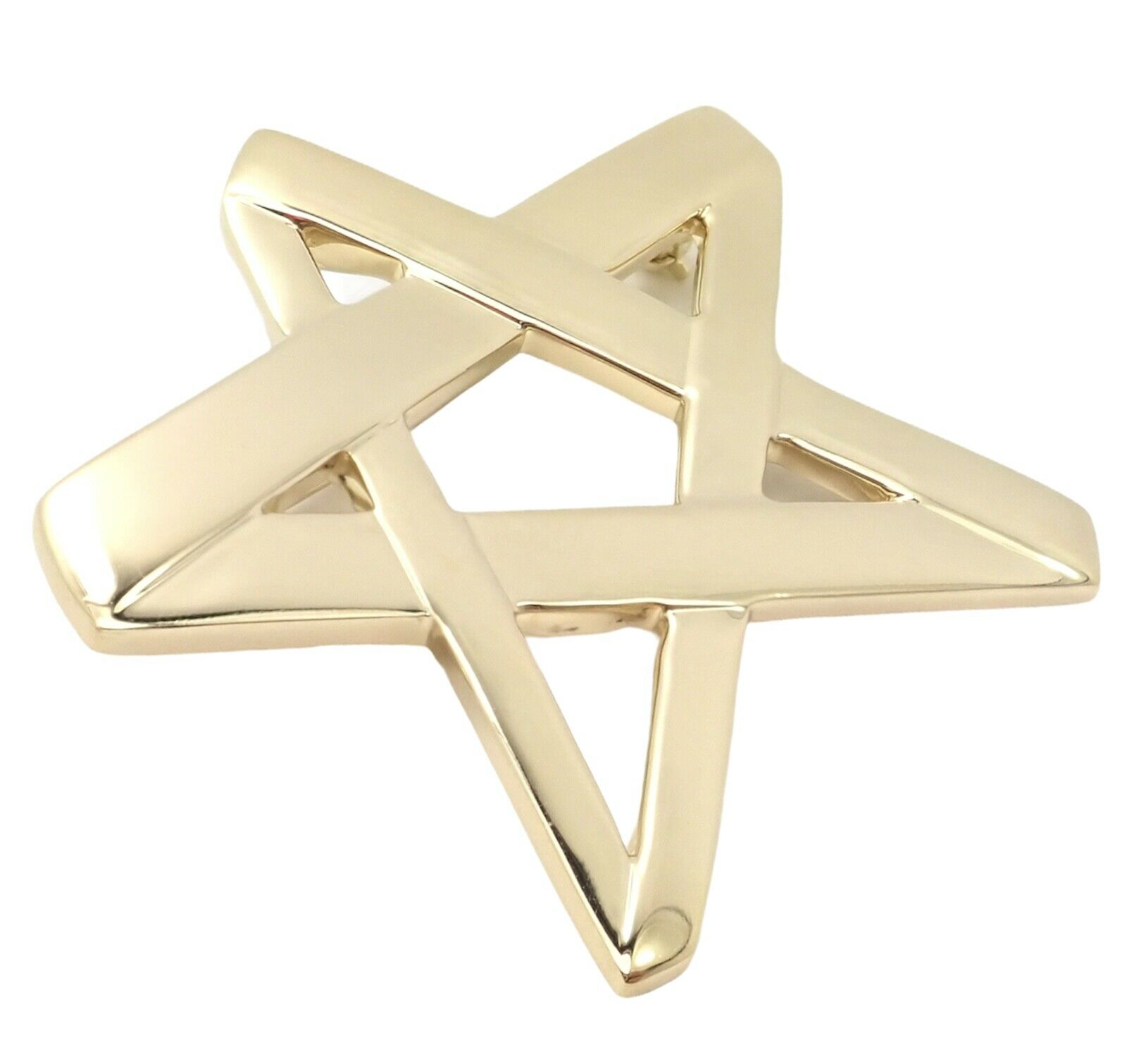 Tiffany  Co 18k Gold Star Picasso Large Brooch Pendant 1984