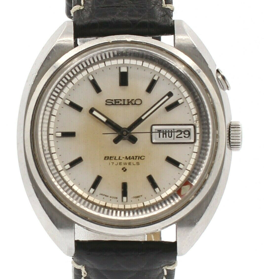SEIKO Bell-matic Alarm DAY-DATE Stainless 38mm Auto Men's Watch