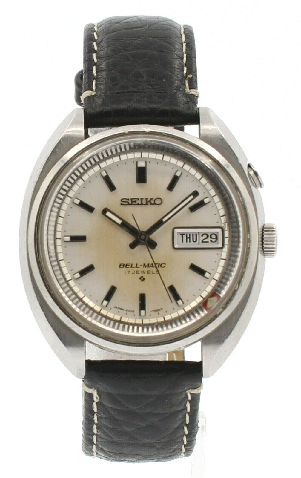 SEIKO Bell-matic Alarm DAY-DATE Stainless 38mm Auto Men's Watch Ref: 4006-7020