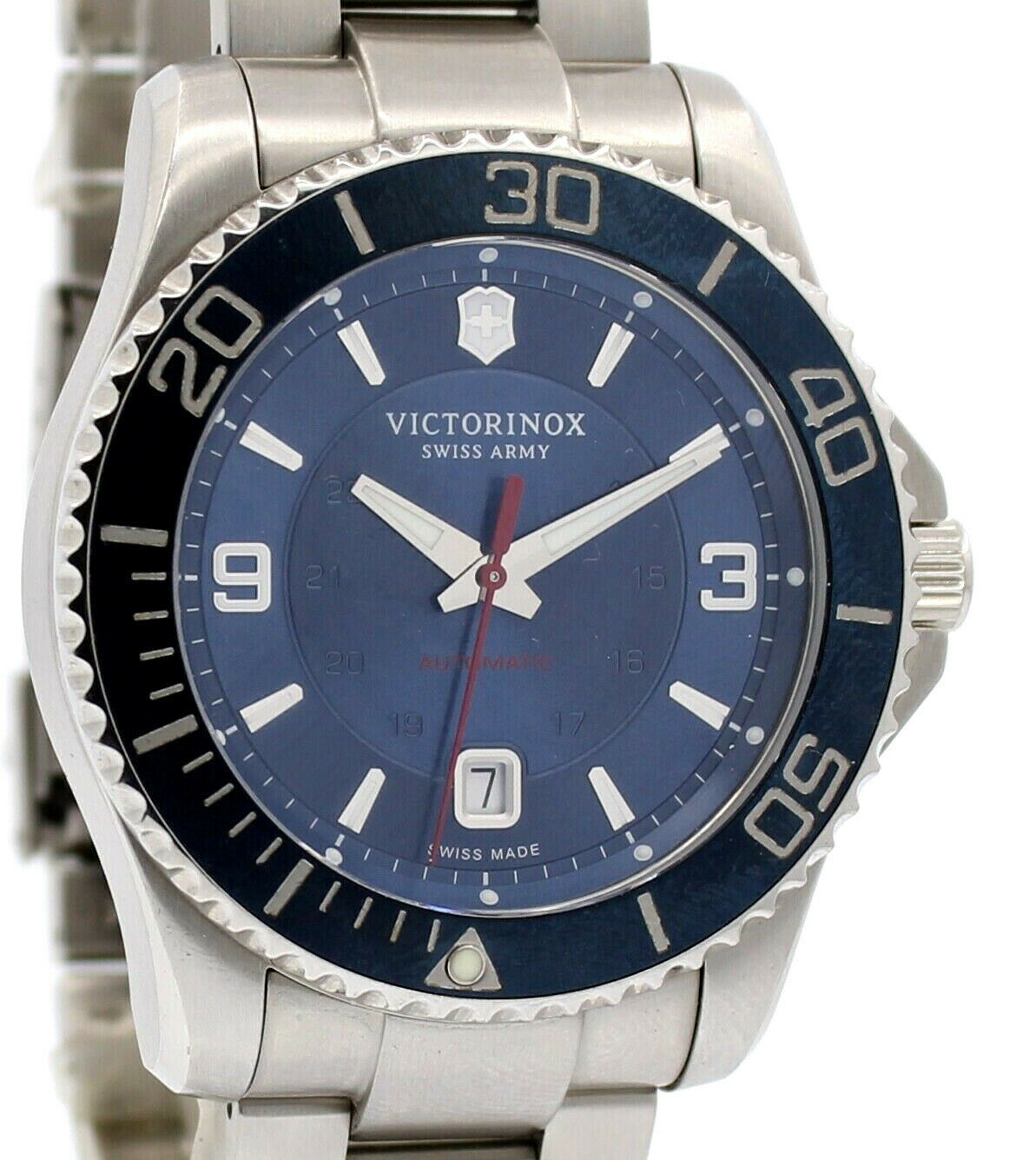 VICTORINOX Swiss Army Maverick Stainless Steel Auto Blue Dial