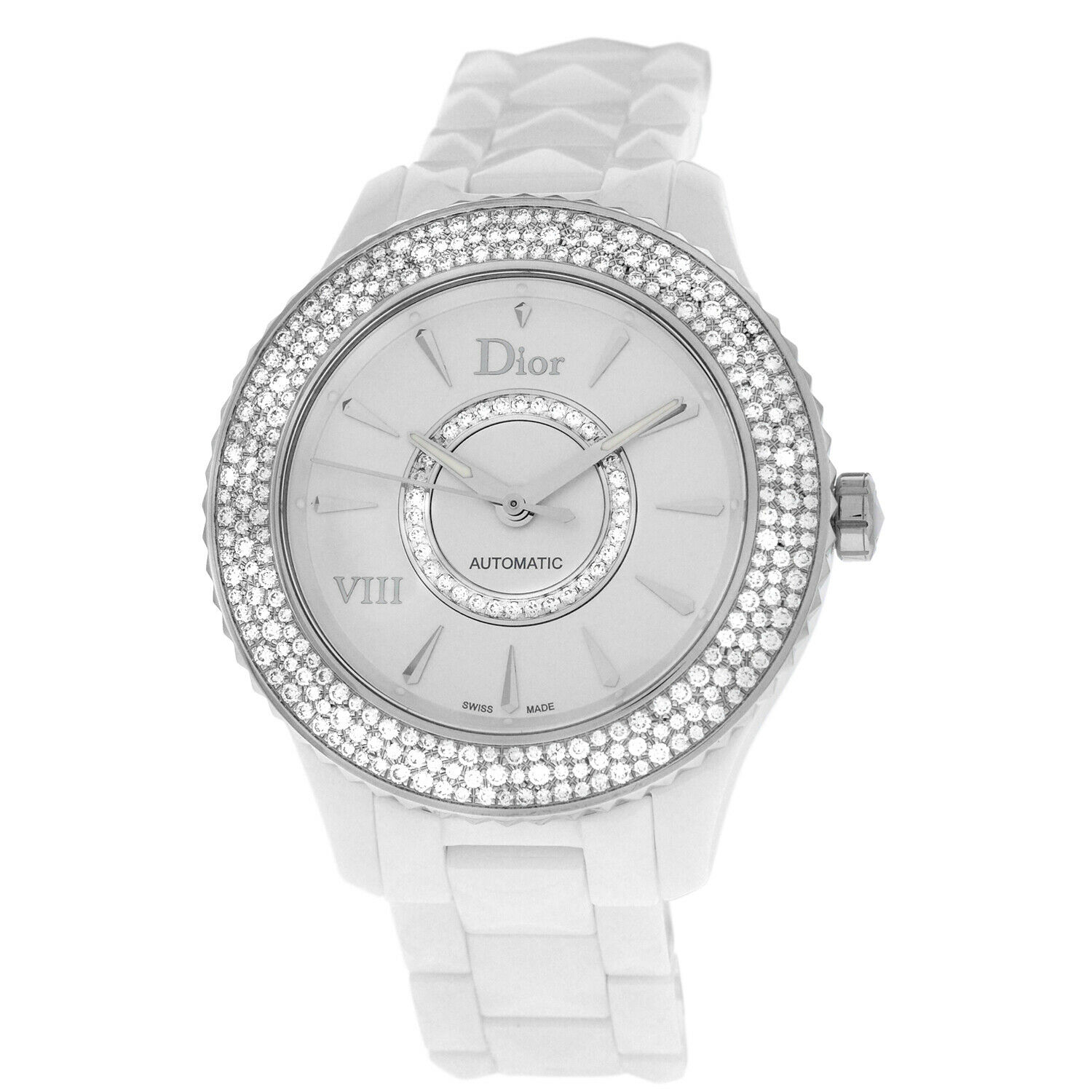 Christian Dior VIII CD1245E5C001 Ladies Ceramic Diamond 39MM Automatic Watch