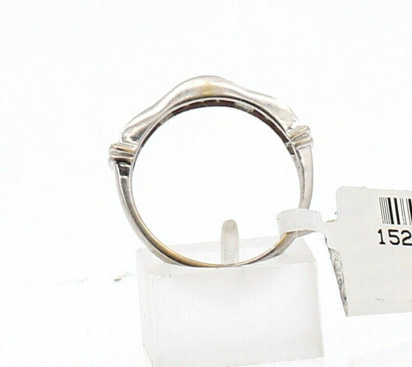 ESTATE 18k White Gold Square Ruby Diamond Ladies ring Band 2.9 Grams Size 7.5