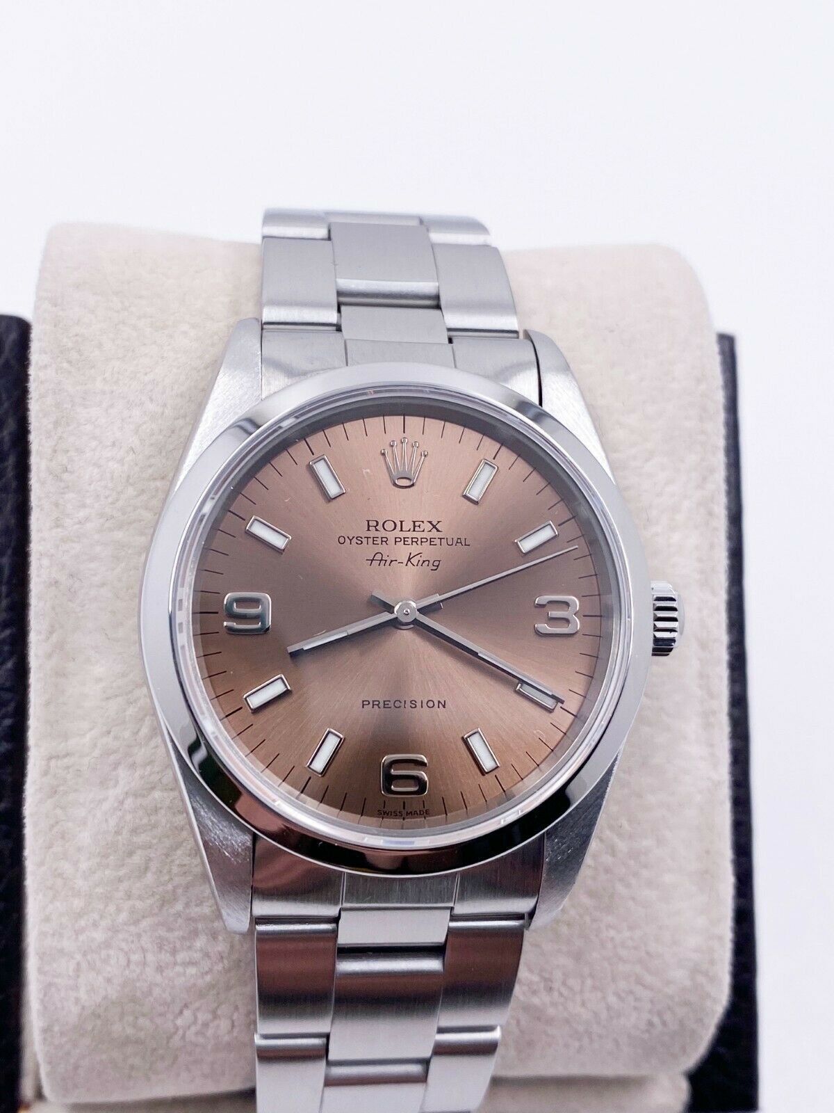 Rolex Air King 14000 Rose Pink Dial Stainless Steel