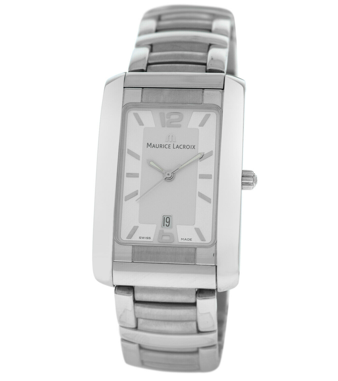 Maurice Lacroix Miros Rectangle MI2027-SS002-122 Mens Steel Quartz 29MM Watch