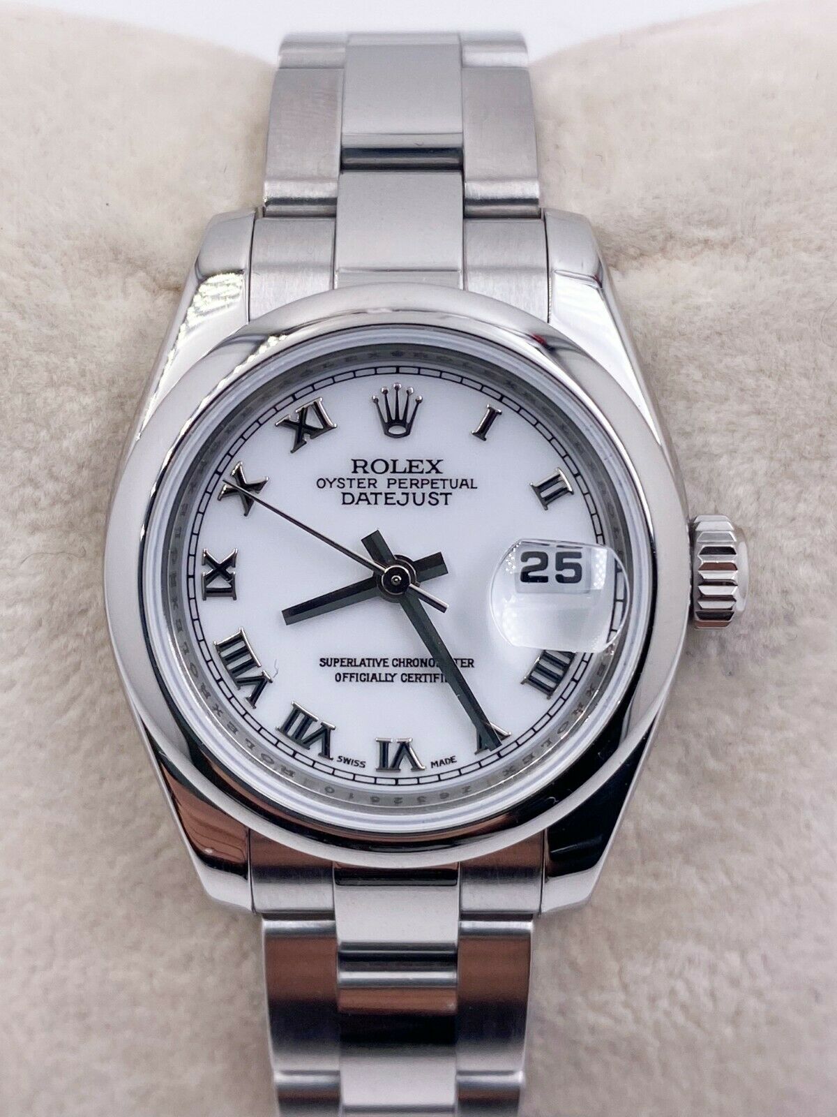 Rolex Ladies Datejust 179160 White Roman Dial Stainless Steel