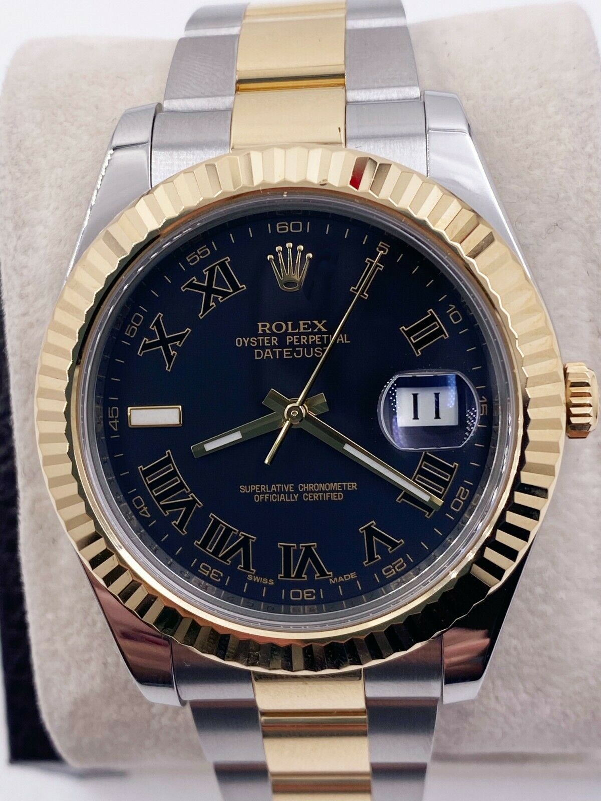 Rolex Datejust 41 Black Dial 116333 Black Roman 18K Gold Steel