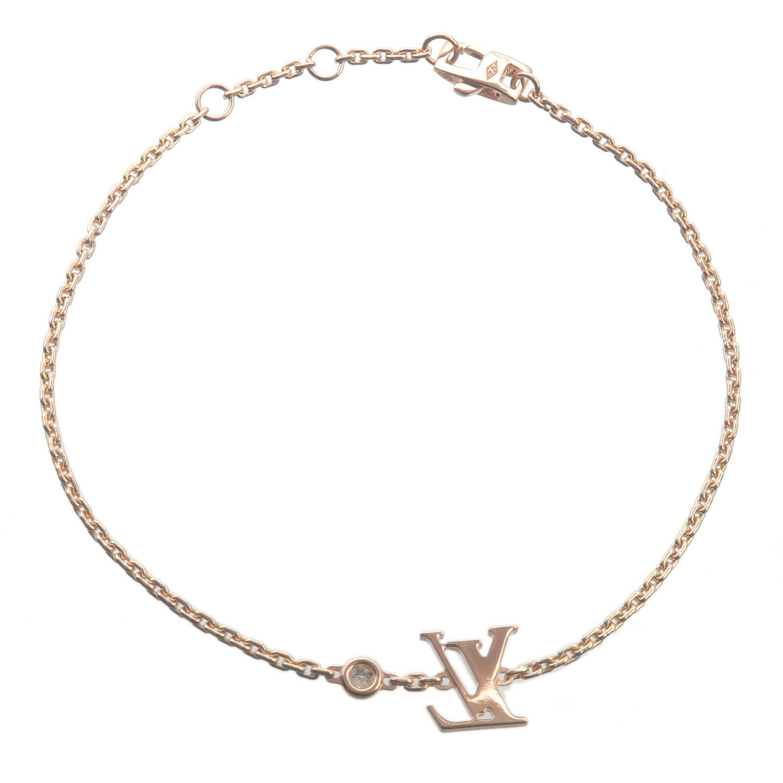 Auth Louis Vuitton Bracelet Idylle Blossom 1P Diamond Rose Gold Q95595 Used F/S