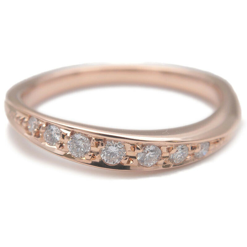 Authentic 4 ℃ 7P Diamond Ring K18PG 750PG Rose Gold US4 HK8.5 EU47 Used F/S