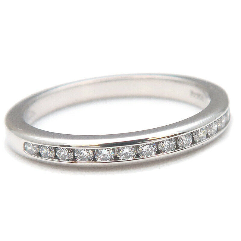 Auth TiffanyCo. Half Circle Channel-set Diamond Ring Platinum US4.5 Used F/S