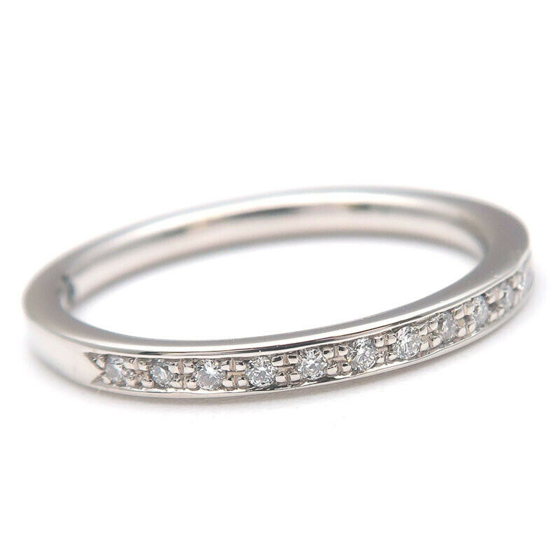 Authentic 4℃ Half Eternity Diamond Ring Platinum PT950 US4-4.5 EU47 Used F/S