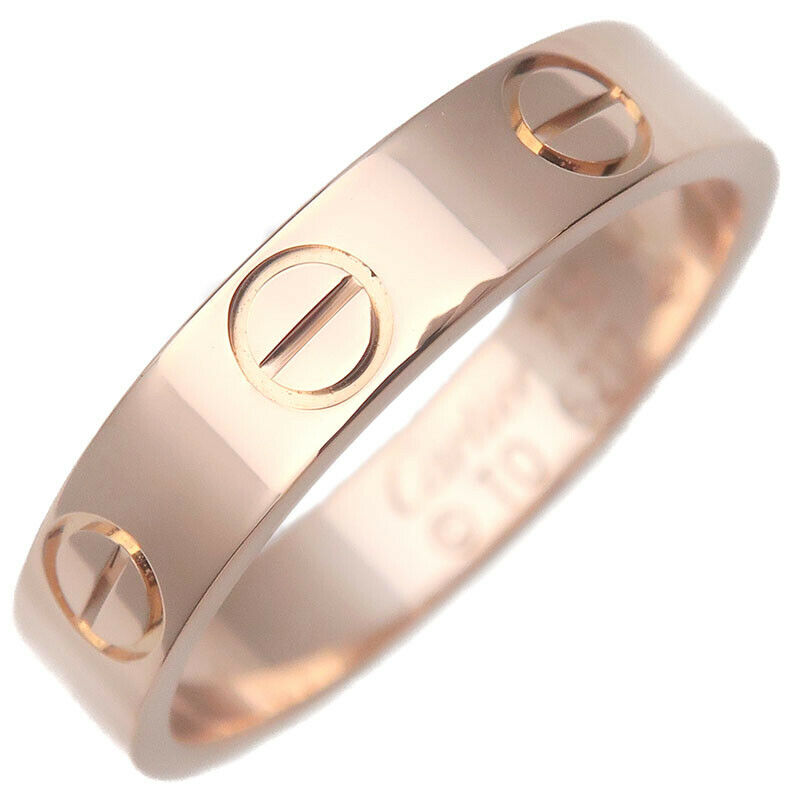 Authentic Cartier Mini Love Ring K18 750 Rose Gold #47 US4-4.5 HK9