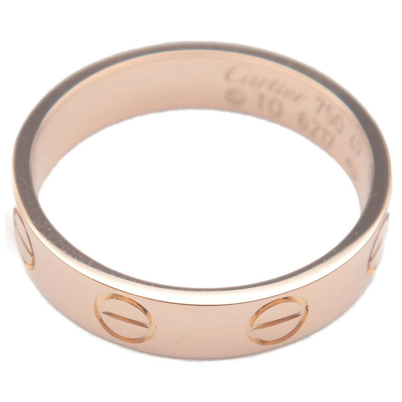 Authentic Cartier Mini Love Ring K18 750 Rose Gold #47 US4-4.5 HK9