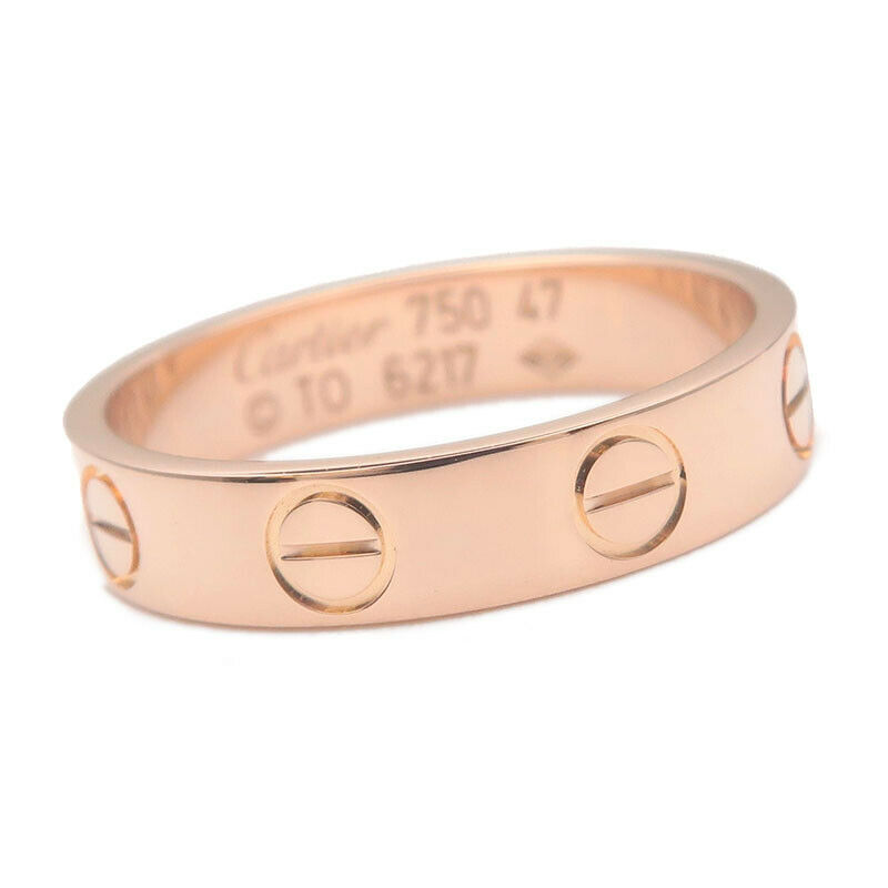 Authentic Cartier Mini Love Ring K18 750 Rose Gold #47 US4-4.5 HK9