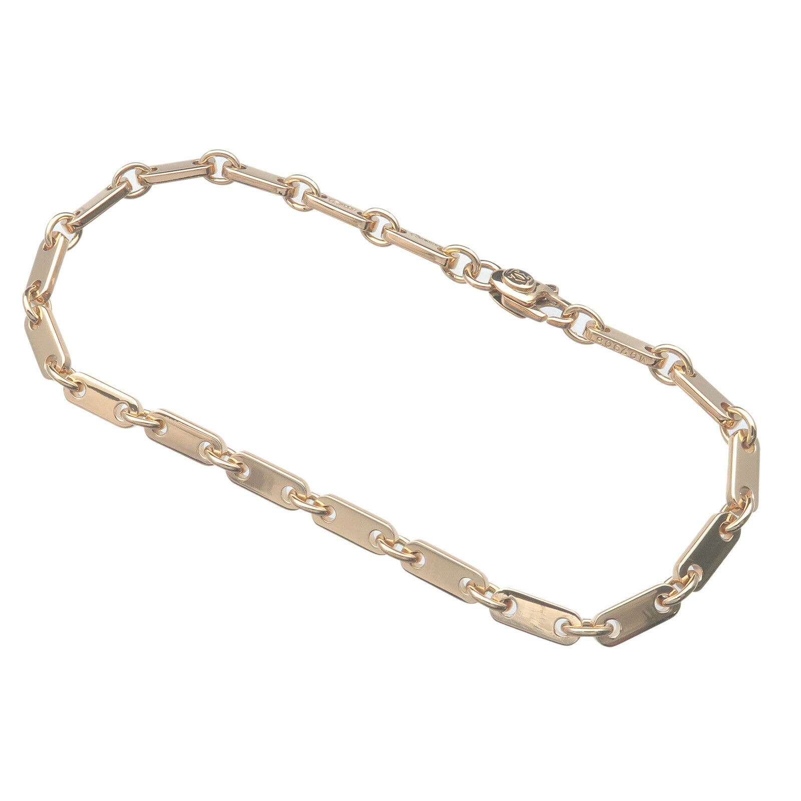 【5/19大特価】Figaro Wide Chain Bracelet Authentic Cartier Figaro Bracelet K18YG 750YG Yellow Gold Used F/S