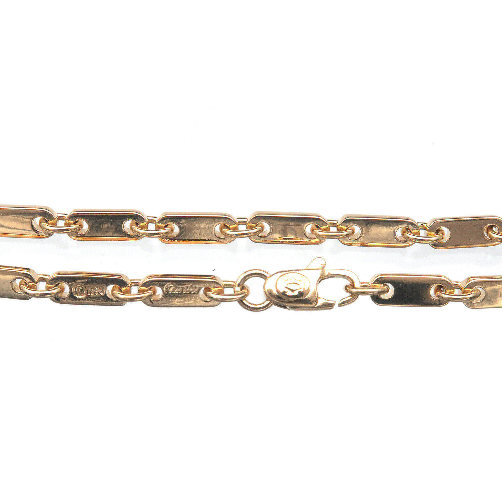 Authentic Cartier Figaro Bracelet K18YG 750YG Yellow Gold Used F/S