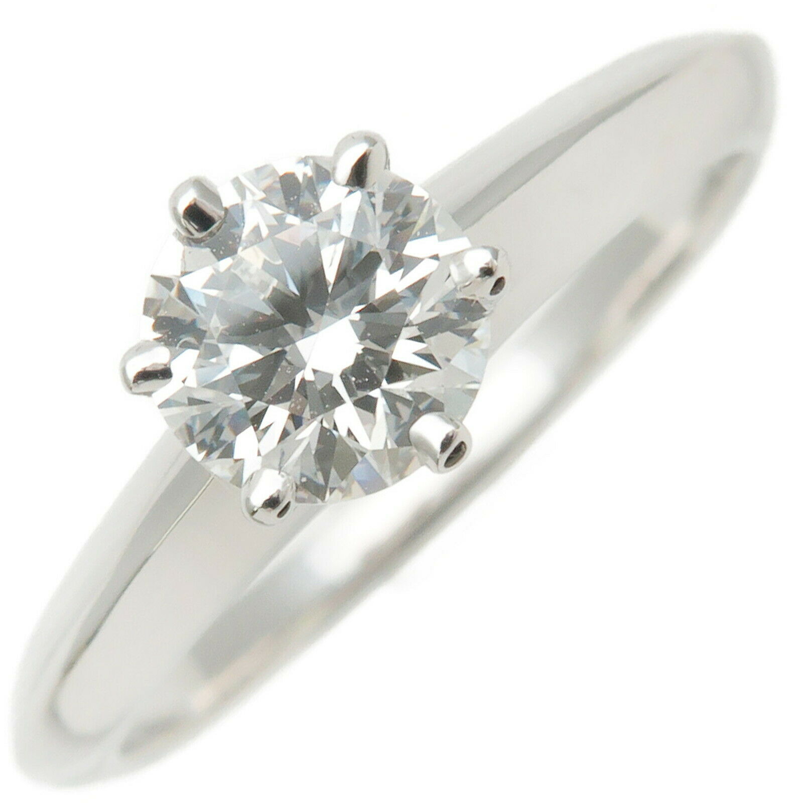 Auth TiffanyCo. Solitaire Diamond Ring 0.56ct Platinum US4.5-5 EU48.5 Used F/S
