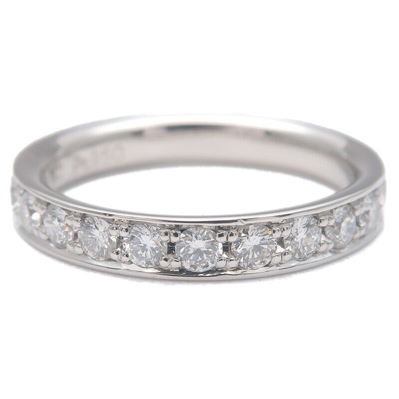 Authentic 4℃ Half Eternity Diamond Ring Platinum US4.5 HK9.5 EU48.5 Used F/S