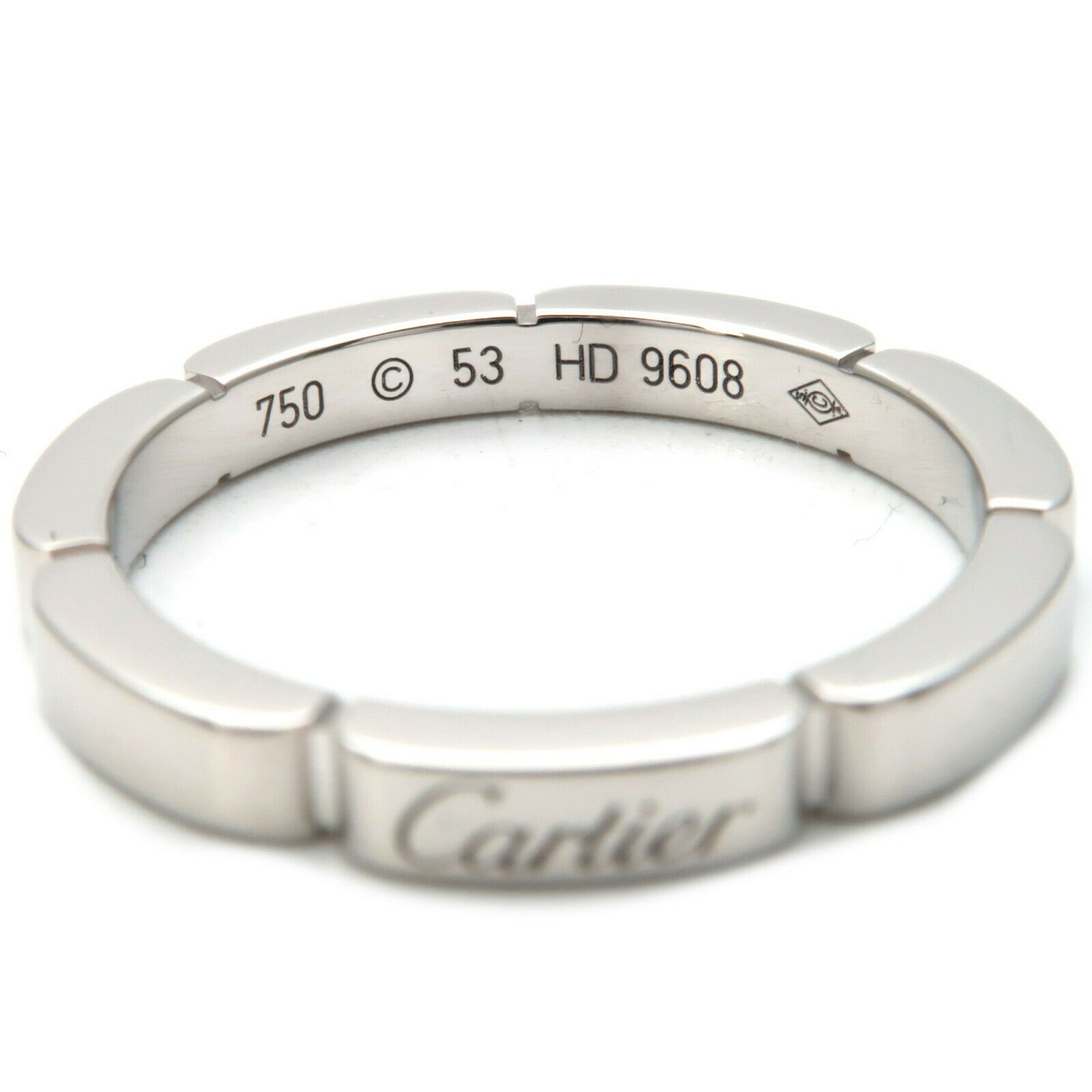 Authentic Cartier maillon Panthère Ring K18 White Gold #53 US6.5 EU53 Used F/S