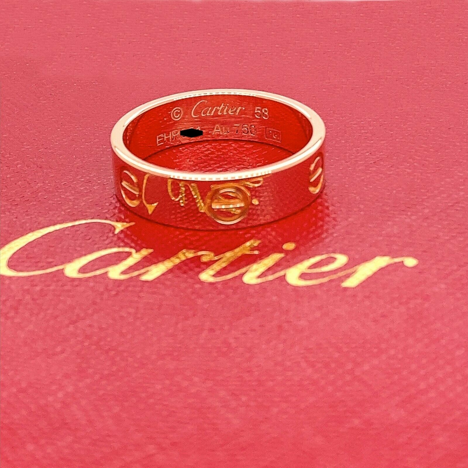 CARTIER 18kt Rose Gold Love Band Ring 5.5 MM Size 58 | Cartier