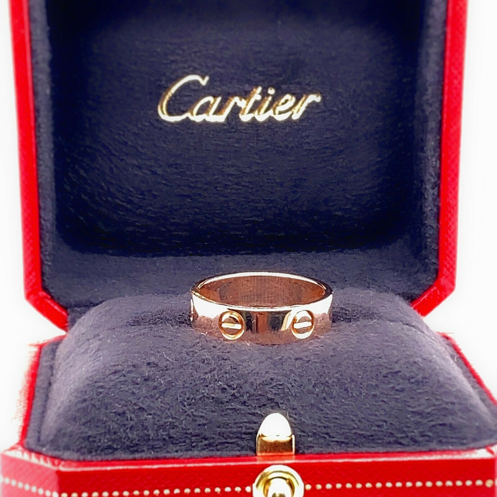 CARTIER 18kt Rose Gold Love Band Ring 5.5 MM Size 58 | Cartier