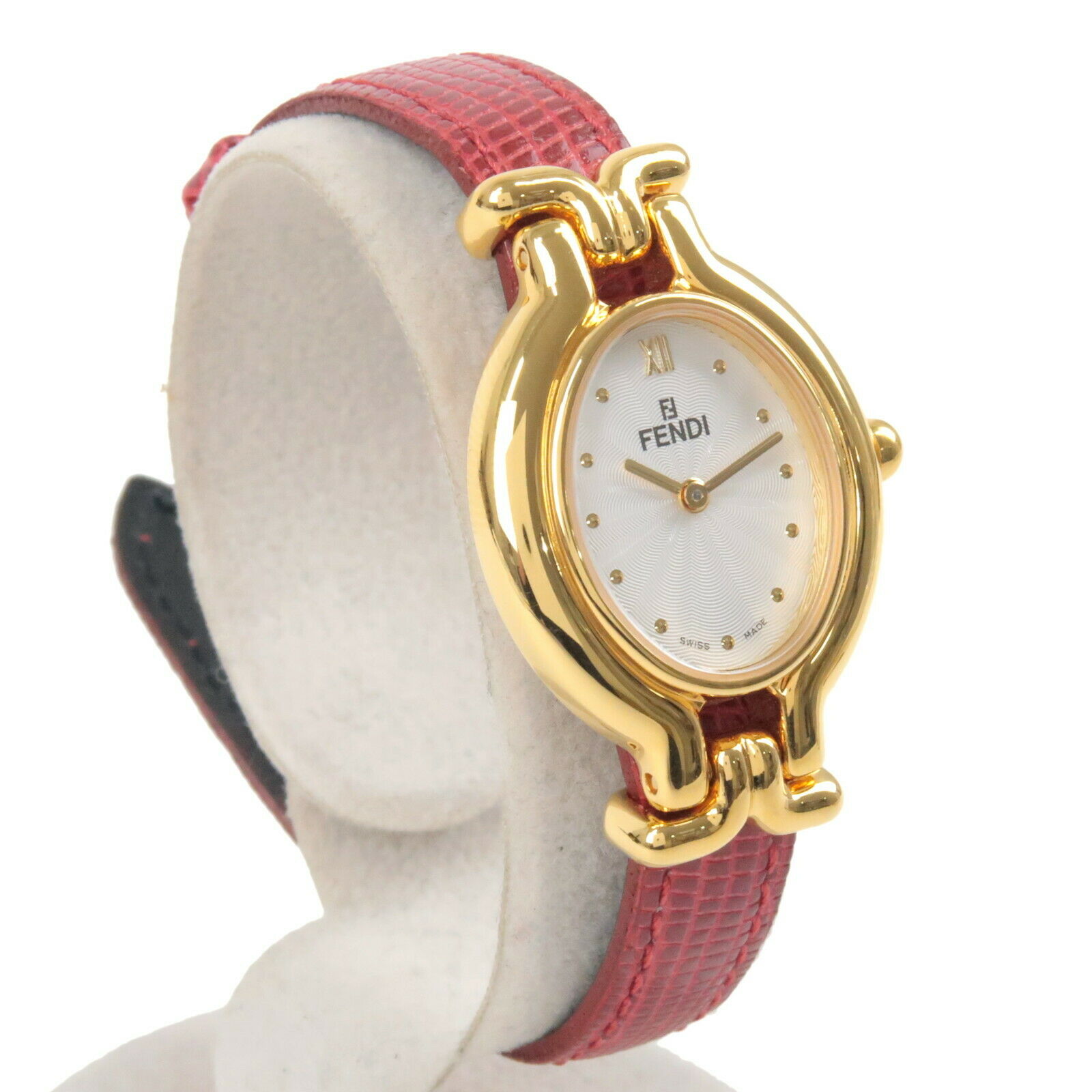 Auth FENDI Chameleon Watch Ladies Changeable Leather Belt 