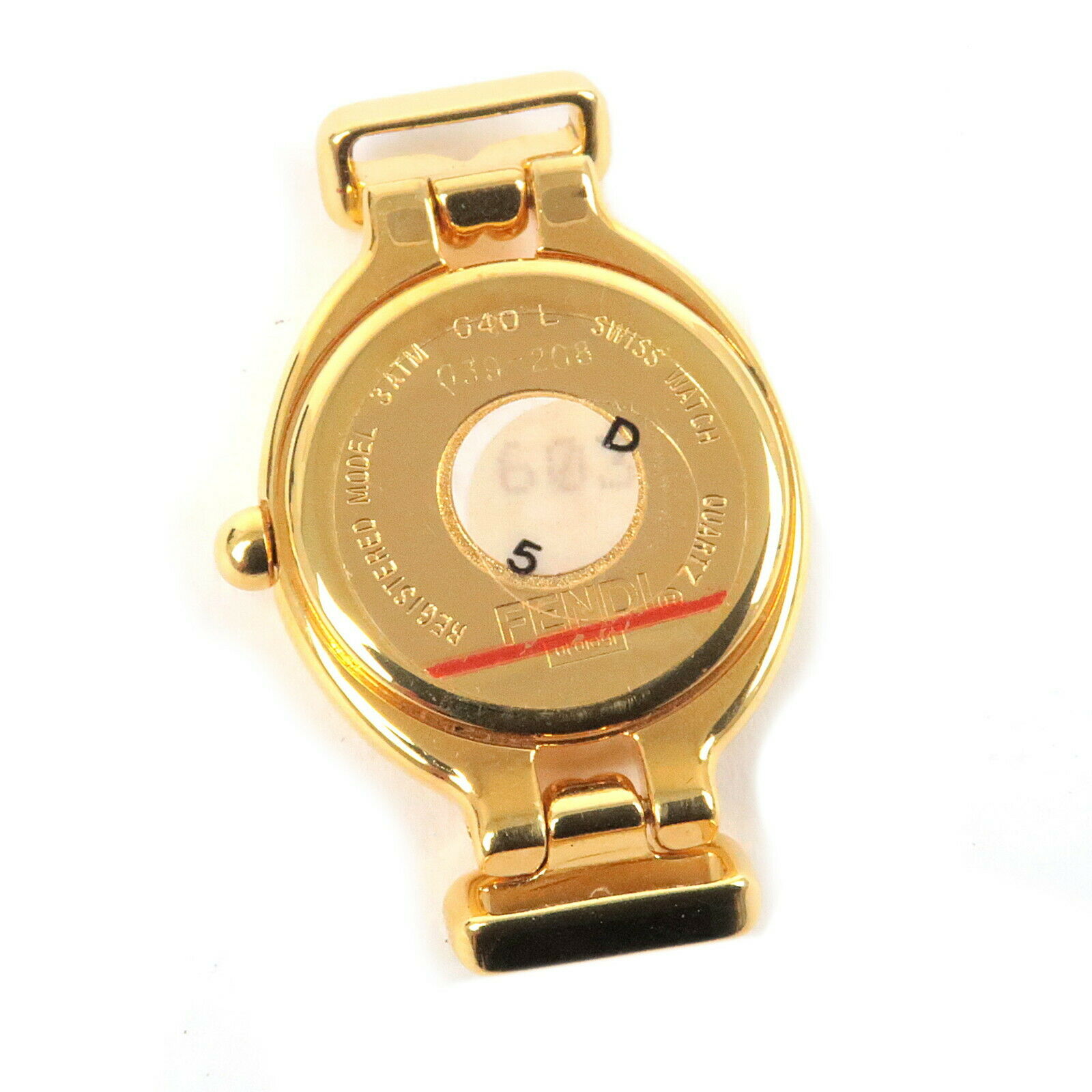 Auth FENDI Chameleon Watch Ladies Changeable Leather Belt Quartz