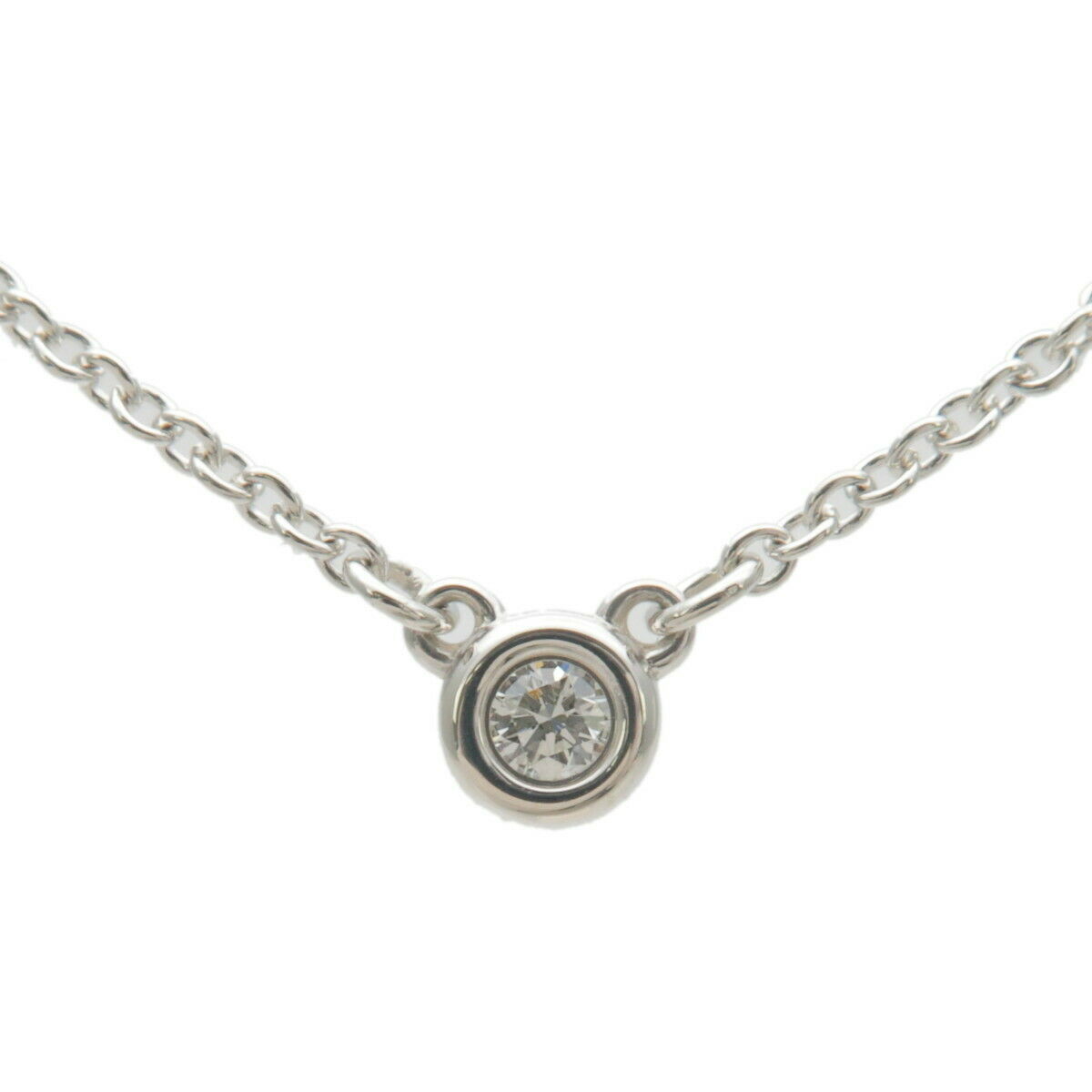 Auth Tiffany&Co. By The Yard 1P Diamond Necklace 0.03ct SV925