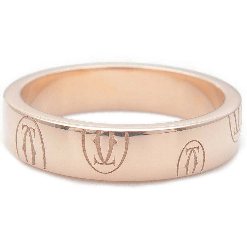 Authentic Cartier Happy Birthday Ring K18PG 750PG Rose Gold #48 US4.5 Used F/S