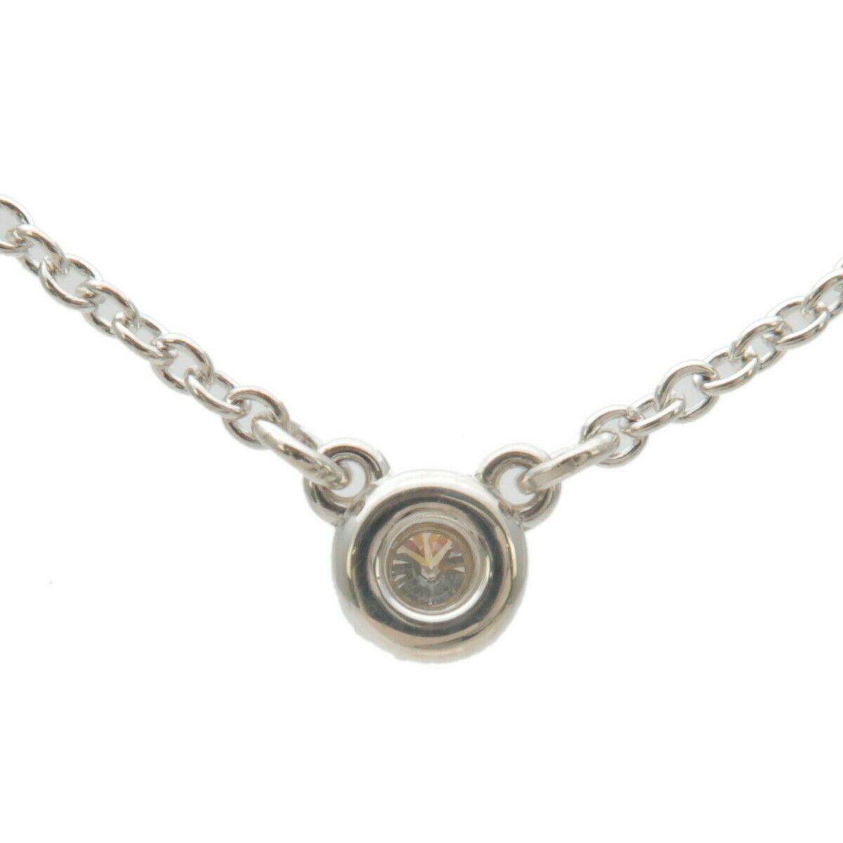 Auth TiffanyCo. By the Yard 1P Diamond Necklace 0.03ct SV925 Silver Used F/S