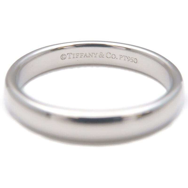 Authentic TiffanyCo. Classic Band Ring PT950 Platinum US5 HK10.5 EU49 Used F/S