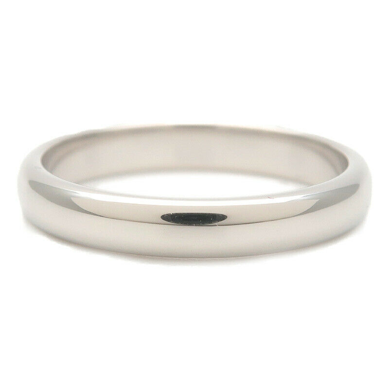 Authentic TiffanyCo. Classic Band Ring PT950 Platinum US6.5 HK14 EU53 Used F/S