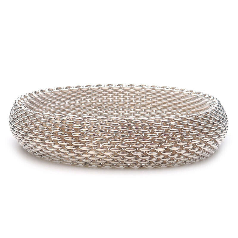 Authentic TiffanyCo. Somerset Mesh Bangle Bracelet SV925 Silver Used F/S