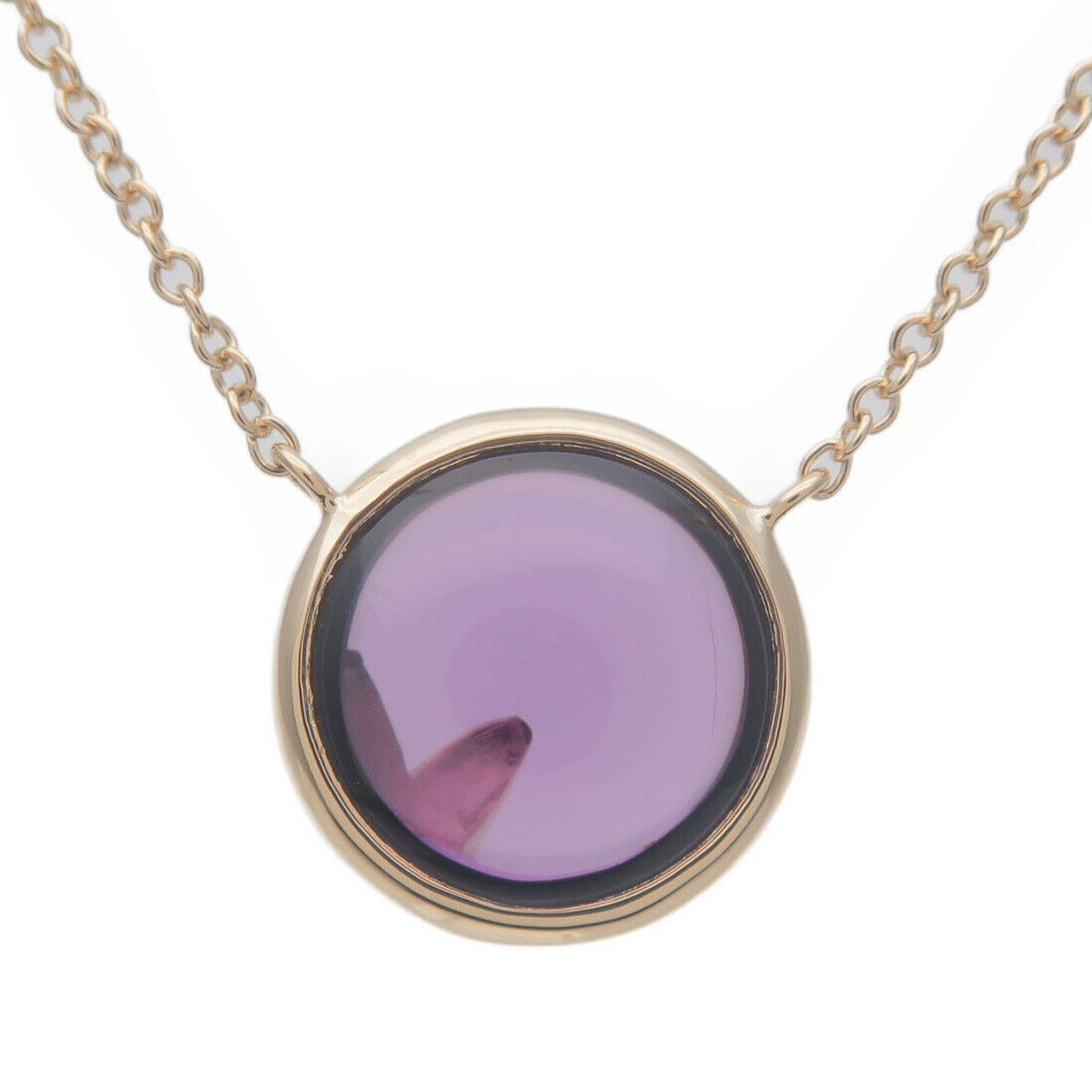 Authentic TiffanyCo. Olive Leaf Amethyst Necklace K18YG Yellow Gold Used F/S