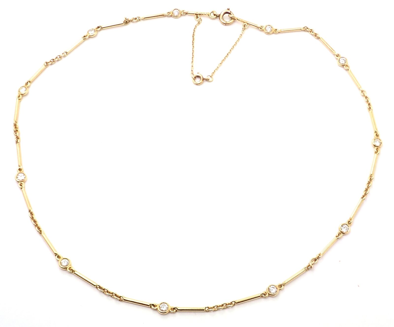 Cartier 18k Yellow Gold Diamond By The Yard Choker Chain Necklace