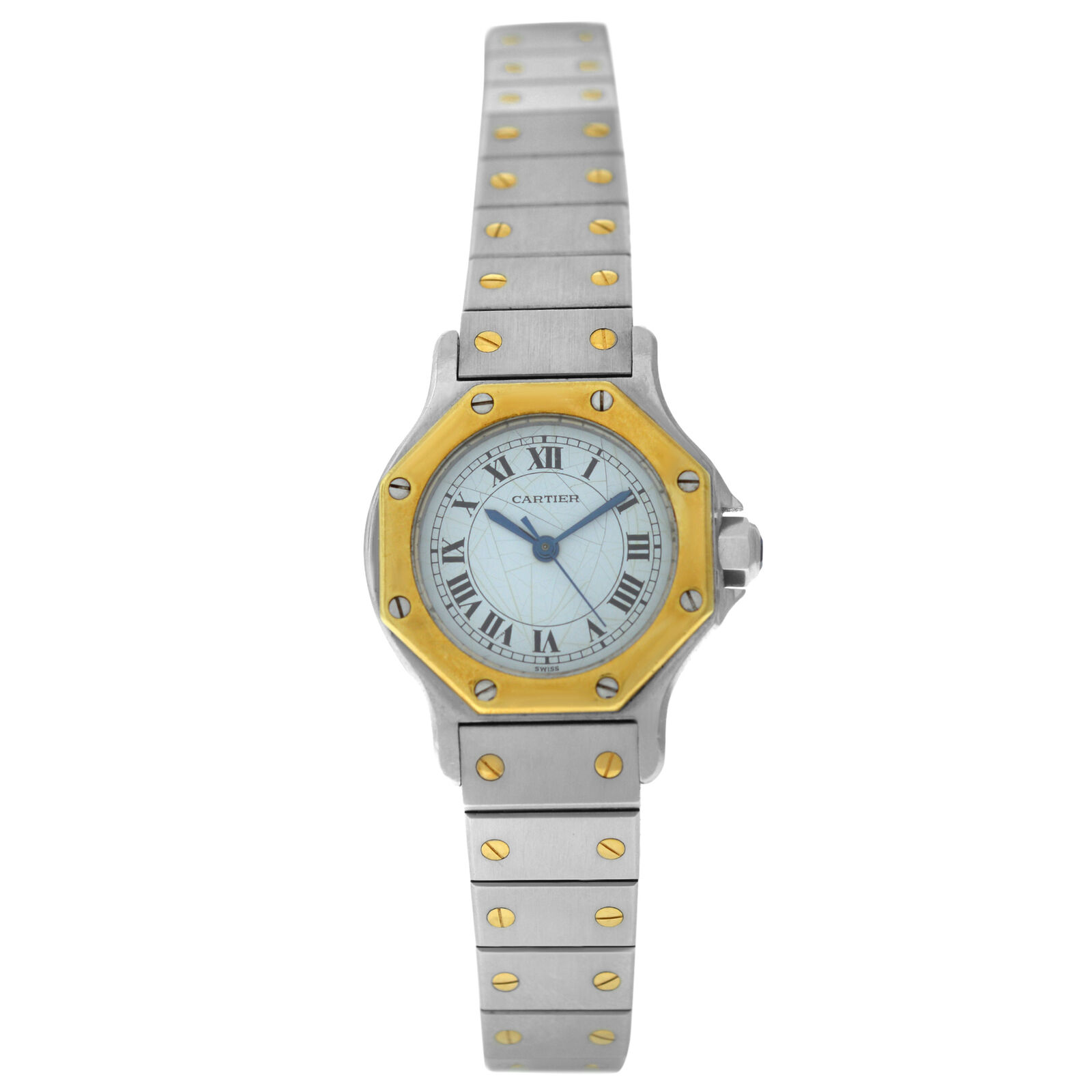 Cartier Santos Octagon Ladies Stainless Steel 18K Gold 24MM