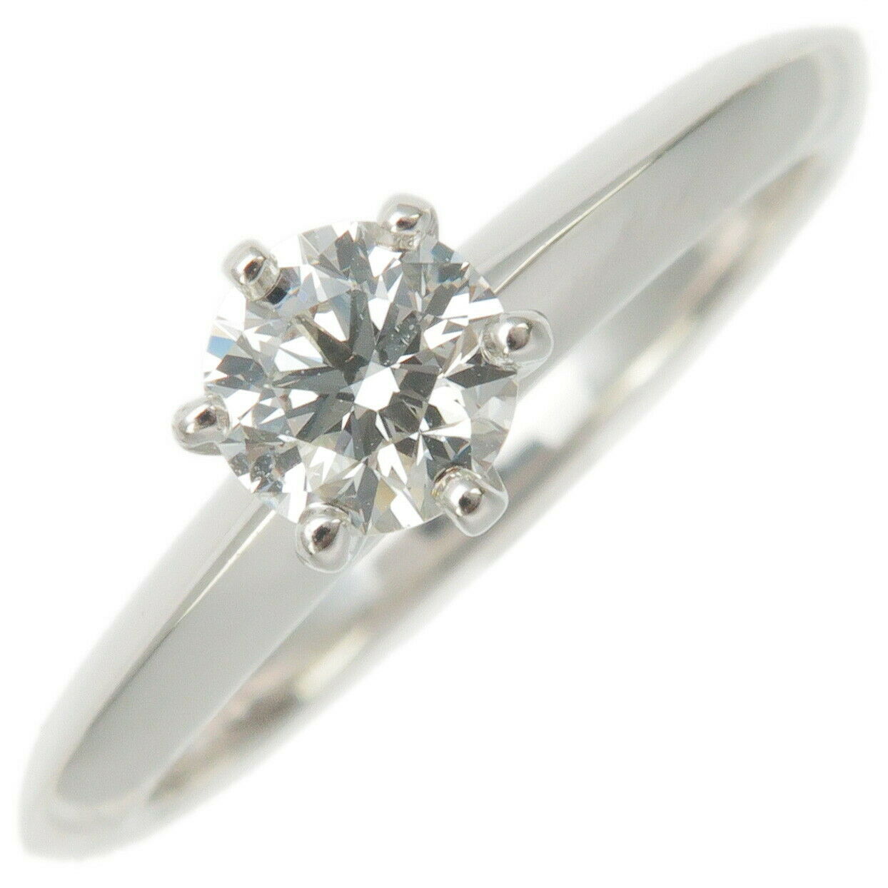 Authentic TiffanyCo. Solitaire Diamond RIng 0.30ct Platinum US4 EU47 Used F/S
