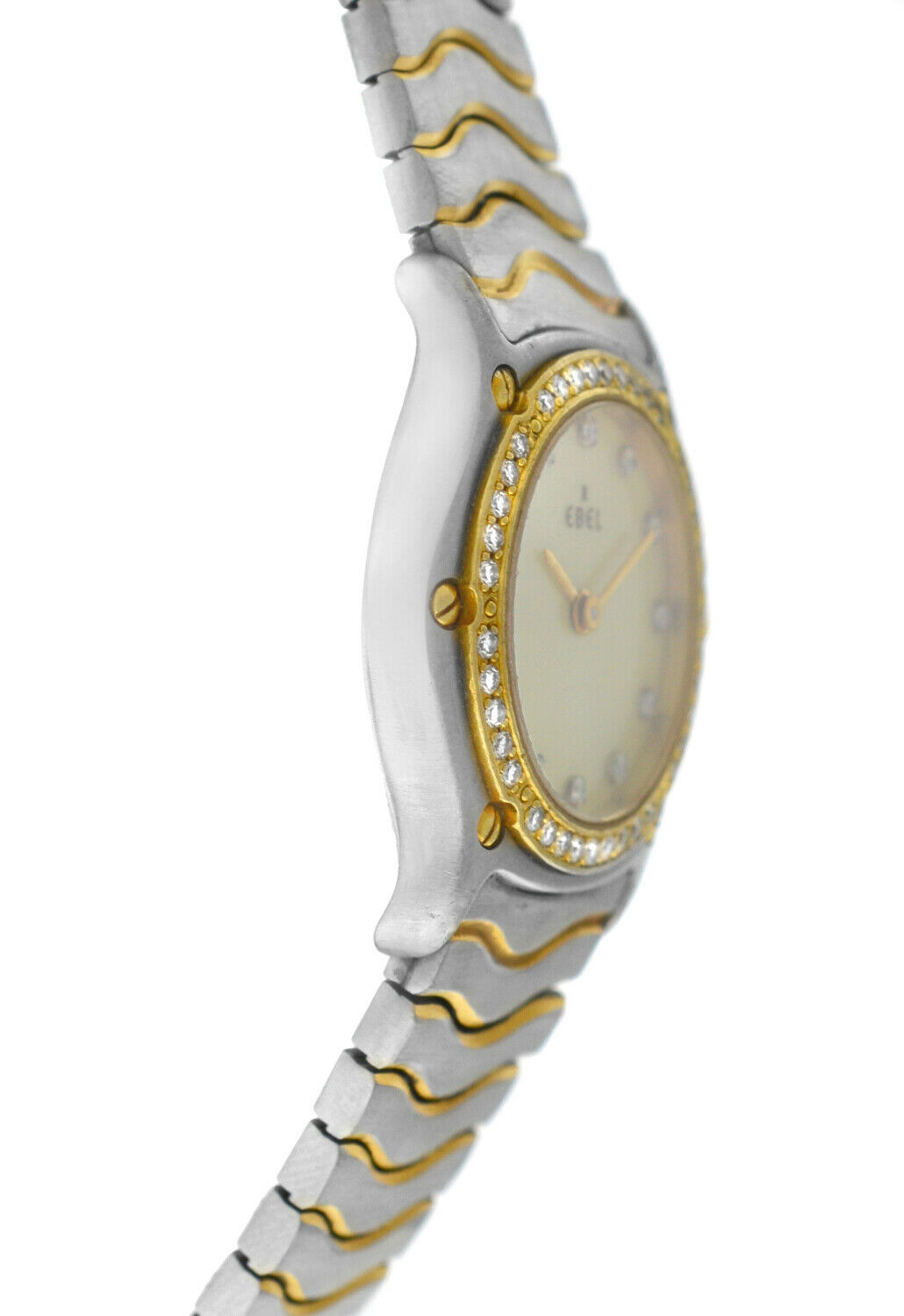 Ebel Classic Wave 166901 MOP 18K Yellow Gold Diamonds Steel 23MM