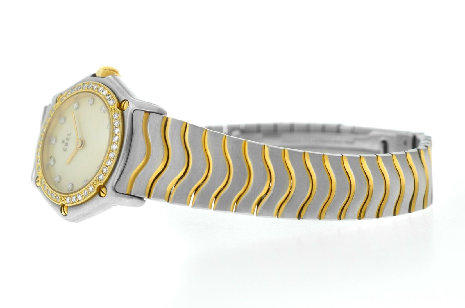 Ebel Classic Wave 166901 MOP 18K Yellow Gold Diamonds Steel 23MM
