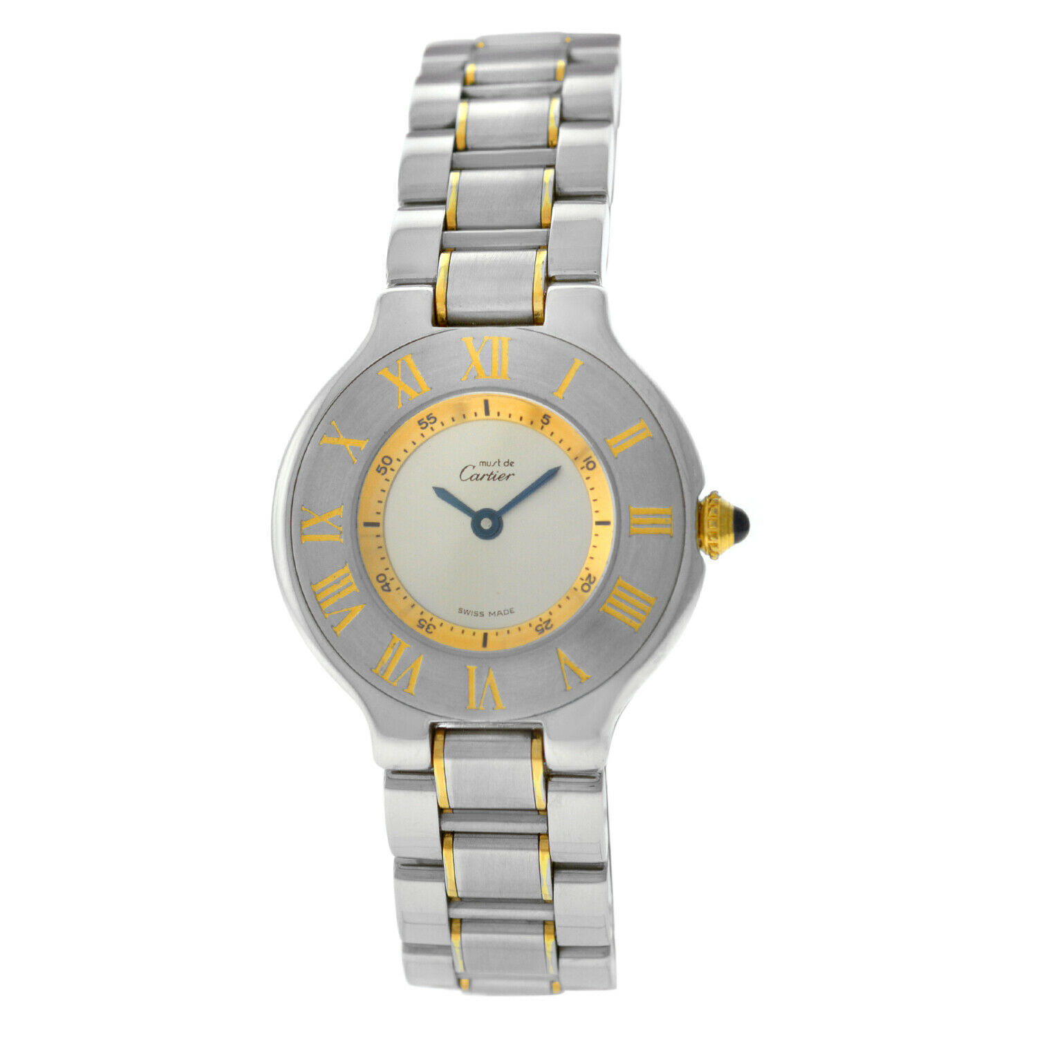 Cartier Must de Cartier 1340 Ladies Quartz 18K Gold Steel 28MM Watch
