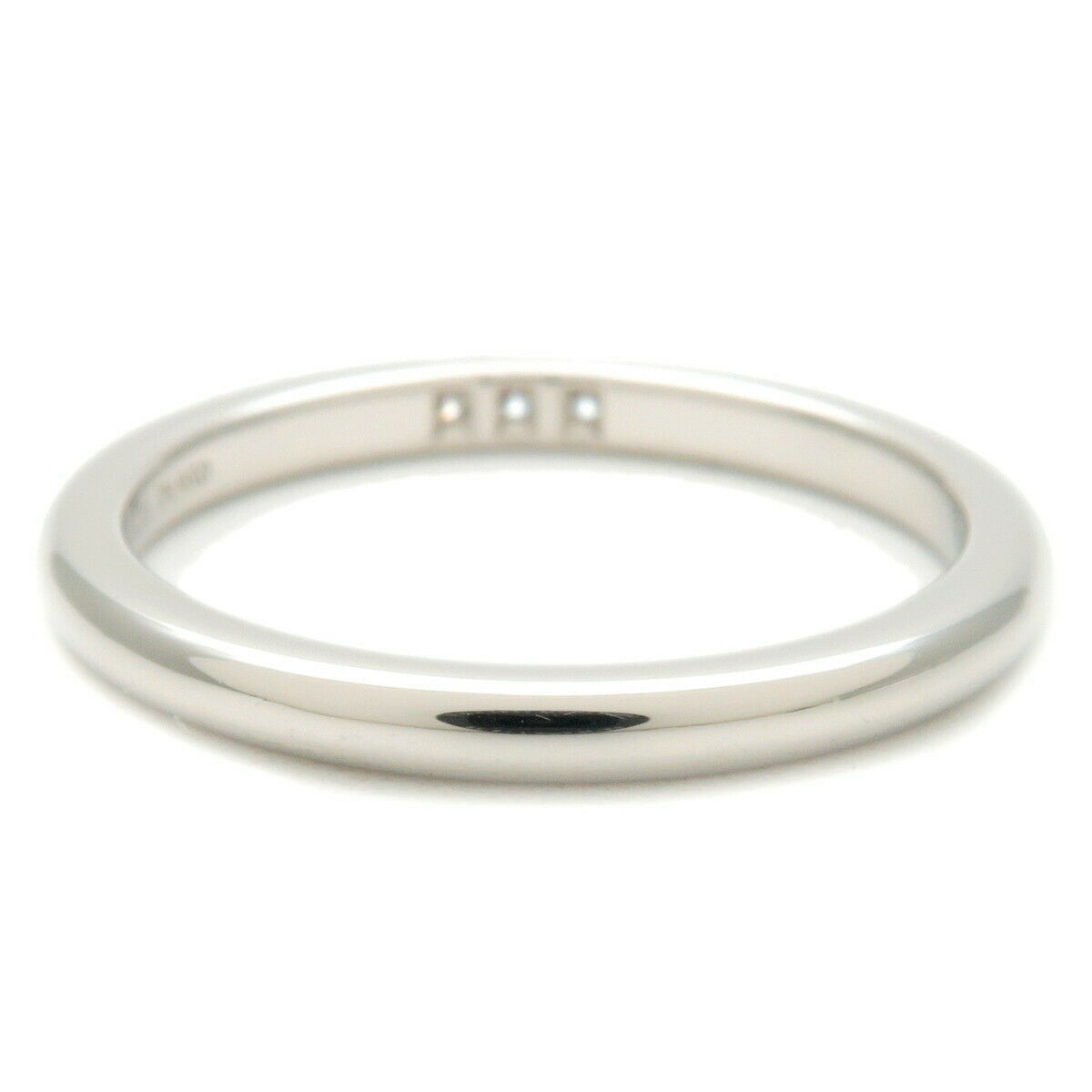 Authentic TiffanyCo. Classic Band 3P Diamond Ring PT950 US5-5.5 EU50 Used F/S
