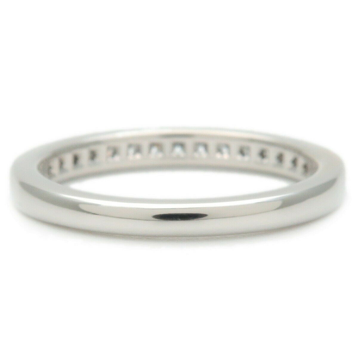 Auth TiffanyCo. Half Circle Channel-set Diamond Ring Platinum US4-4.5 Used F/S