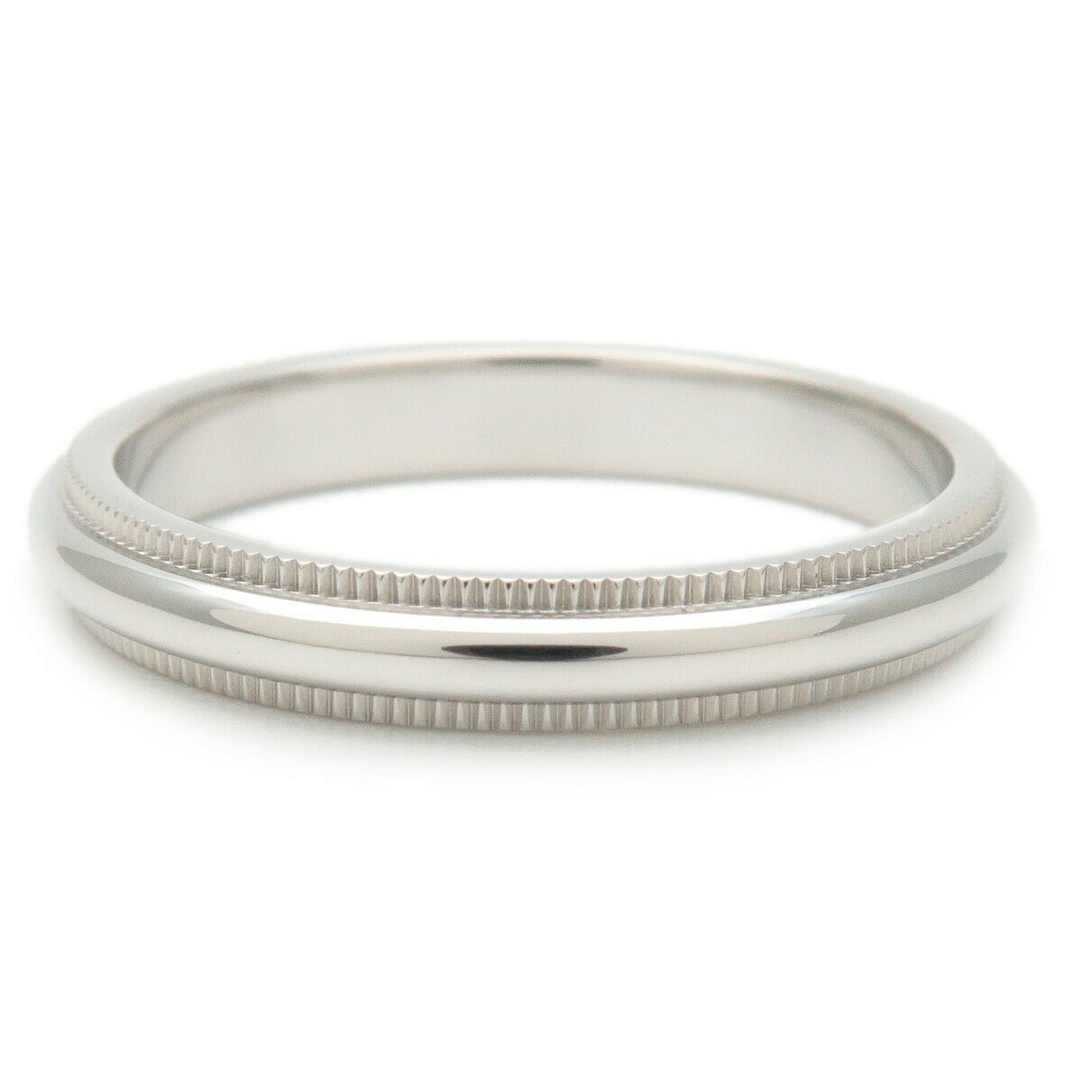 Authentic TiffanyCo. Milgrain Band Ring PT950 Platinum US6.5 HK14 EU53 Used F/S