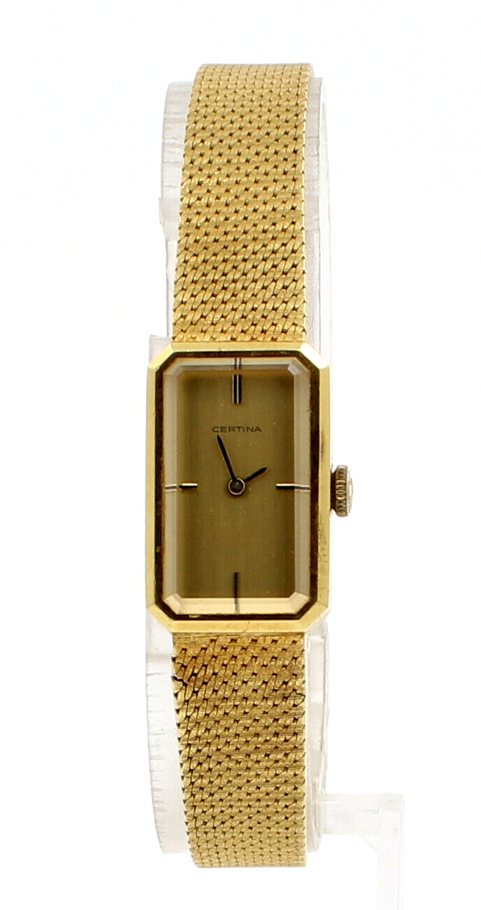 CERTINA 18k Yellow Gold Rectangle Manual Wind Ladies Dress Watch 41.4 Grams