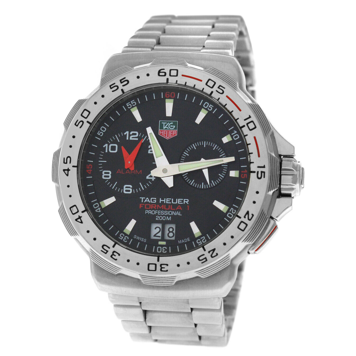 Tag Heuer Formula 1  Stainless Steel Alarm Date Quartz 41MM Watch