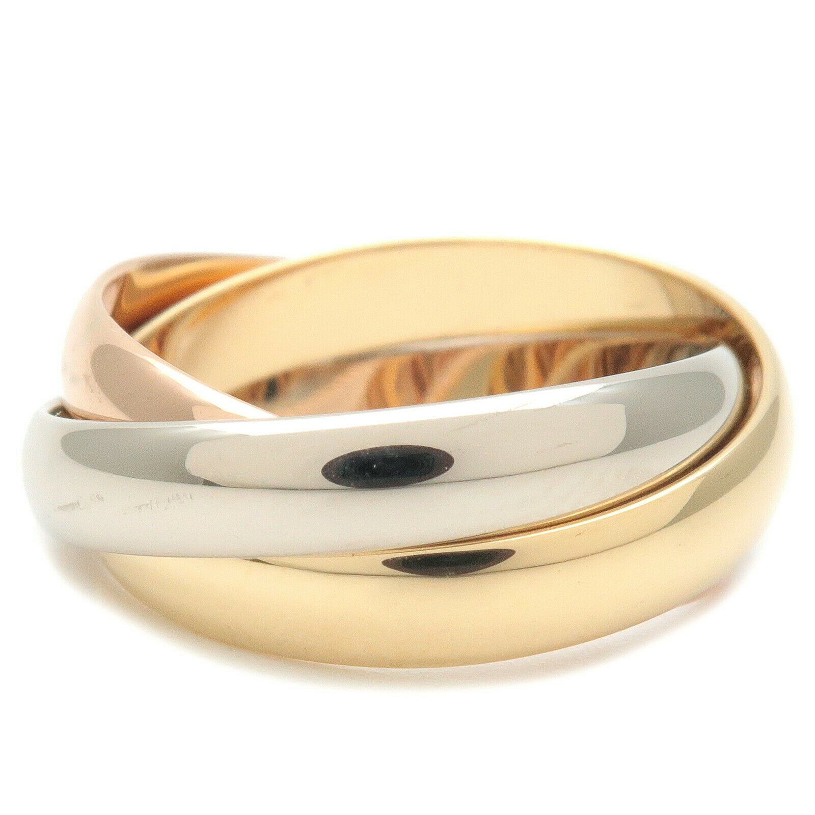 Authentic Cartier Trinity Ring K18 750YG/WG/PG #49 US5 HK10.5 EU49.5 Used F/S