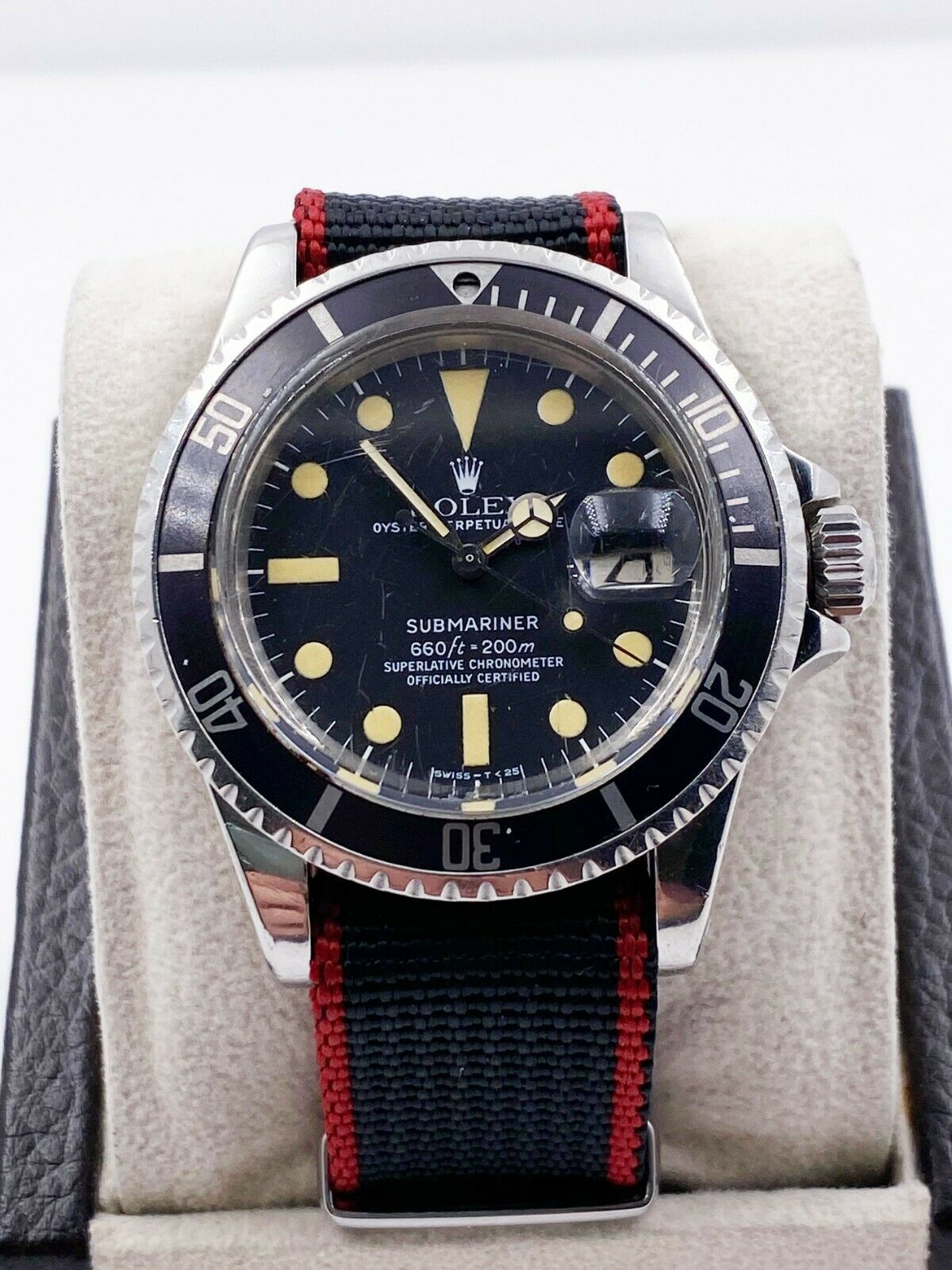 Vintage Rolex Submariner  Stainless Steel Unpolished Nato Strap 1978