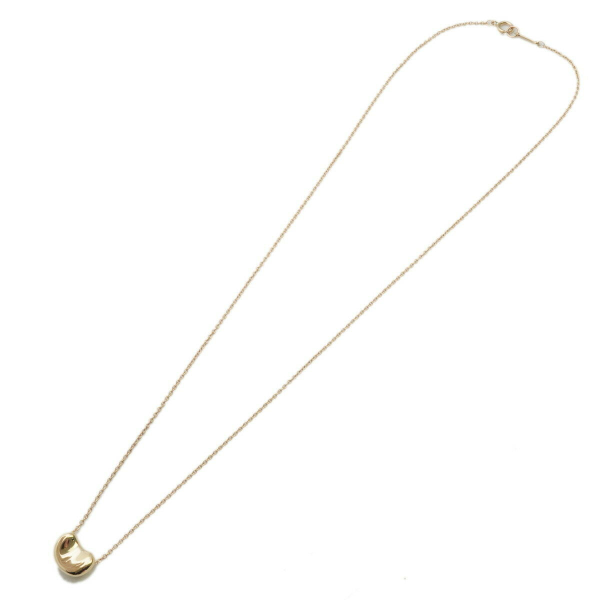 Authentic TiffanyCo. Mini Bean Necklace K18YG 750YG Yellow Gold Used F/S
