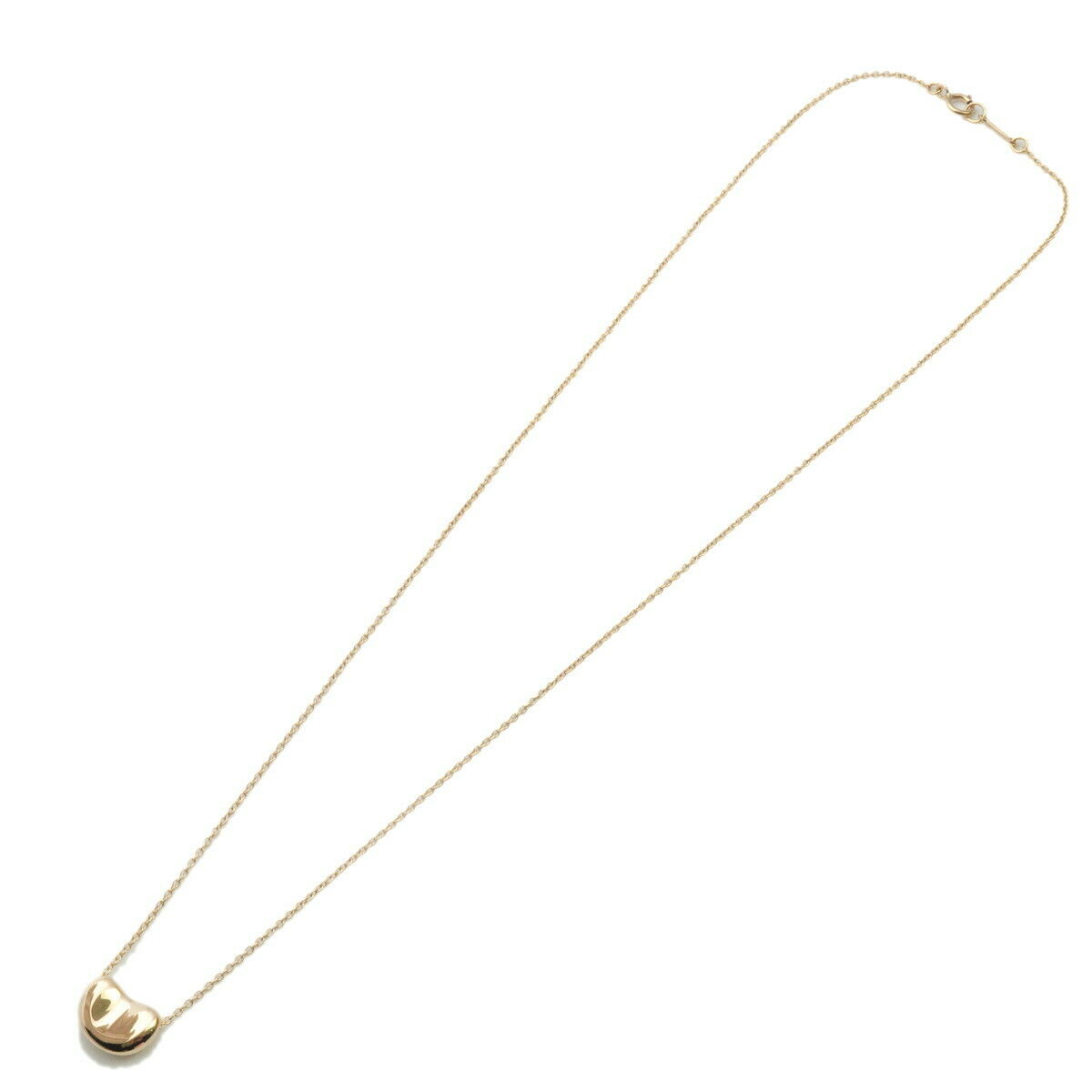 Authentic TiffanyCo. Mini Bean Necklace K18YG 750YG Yellow Gold Used F/S