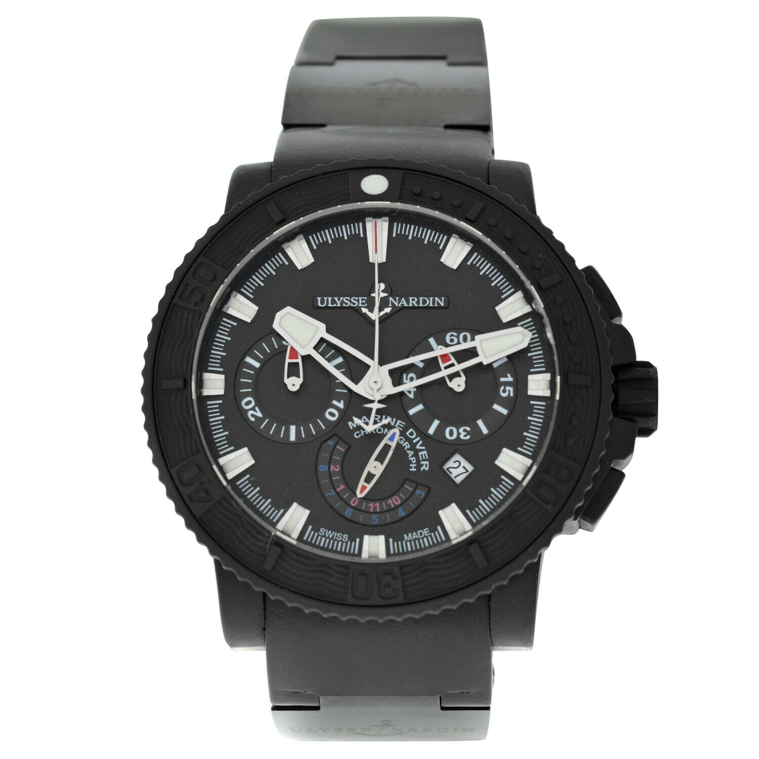 Ulysse Nardine Maxi Marine Diver Black Sea 353-92/3C Chrono Automatic 46MM Watch